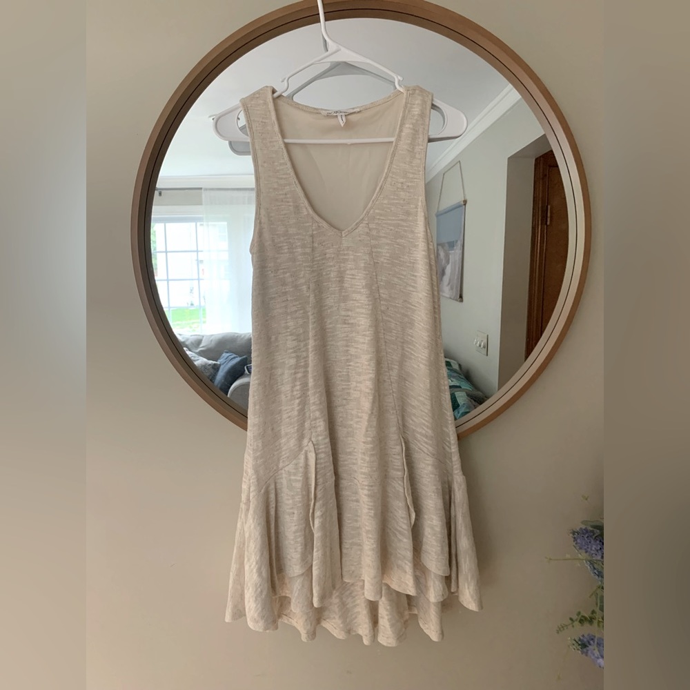 BCBGeneration  Multilayer Tan Linen Dress